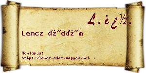 Lencz Ádám névjegykártya